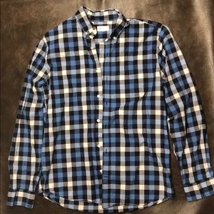 Mens Blue Large Gap Flannel